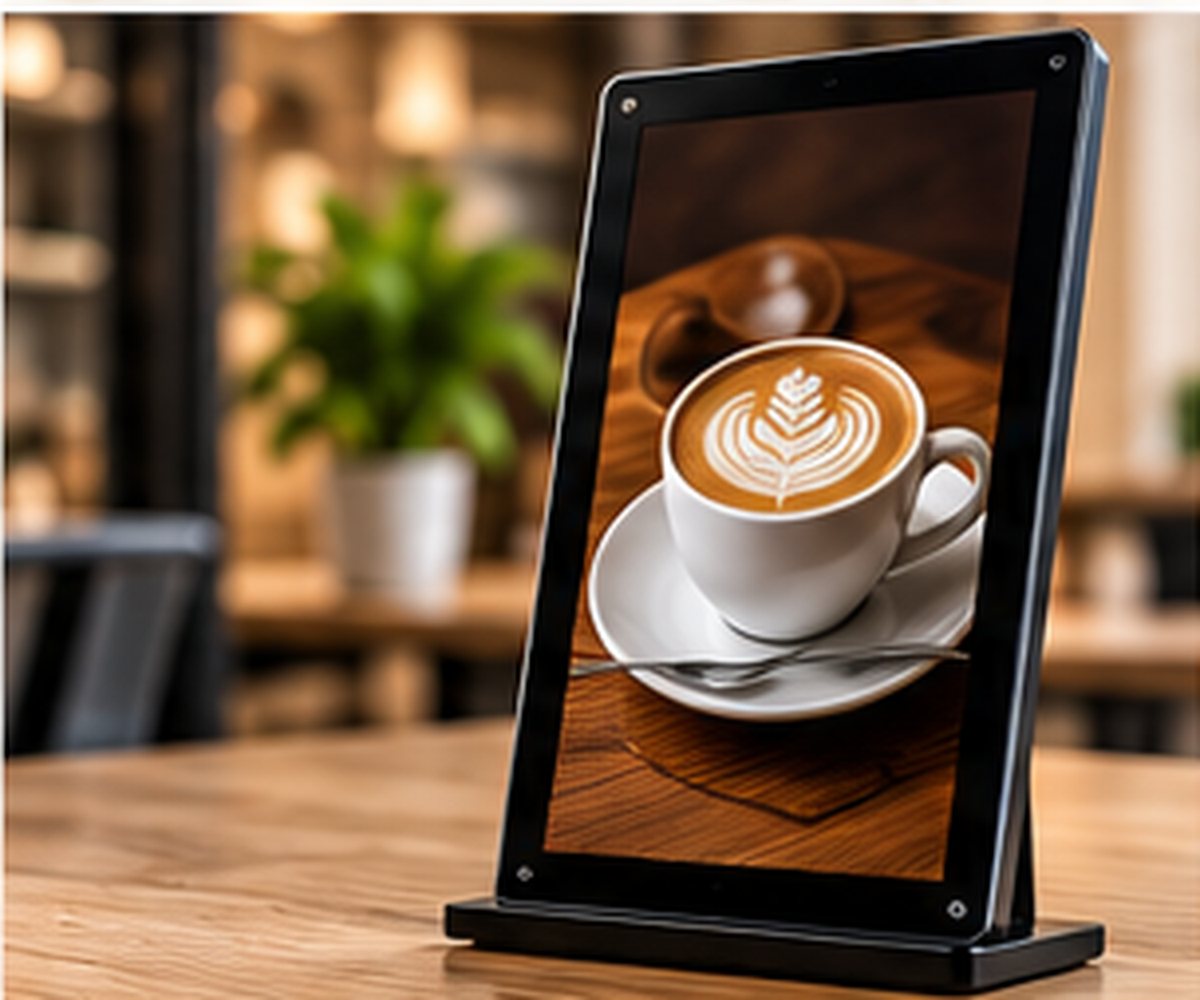 Digitales Schaufenster-Display, Ausführung Schwarz