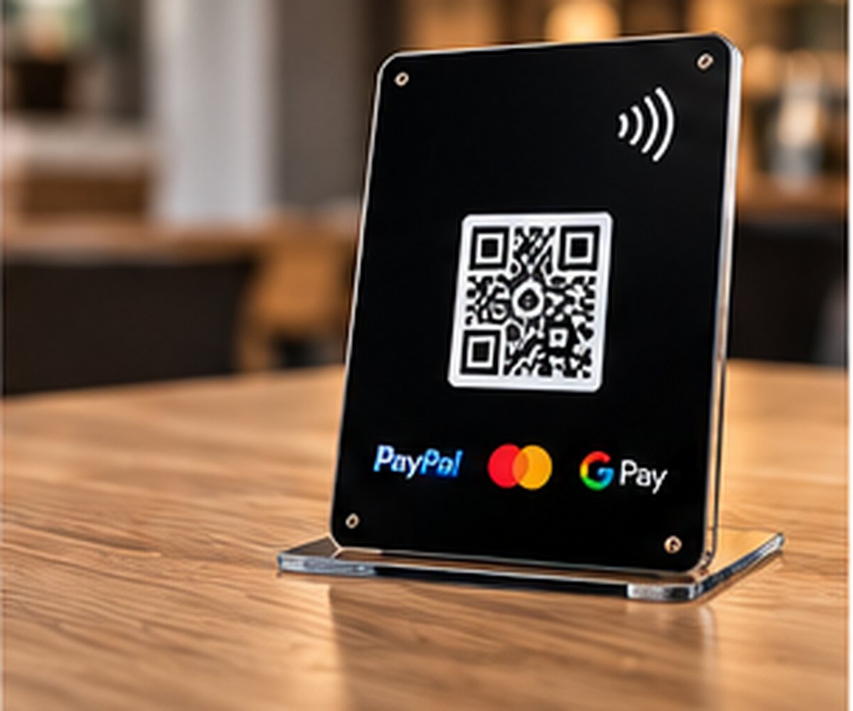 Digitaler Trinkgeld-Aufsteller, Ausführung Schwarz